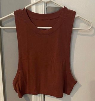 Alo Yoga Heat Wave Crop Tank Top Brown 20 From Amanda