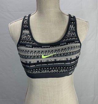 NIKE Pro Dri Fit Sports Bra Crop Tank Lot of 2 Geometric/Gray Size