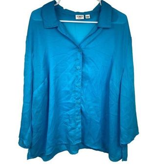 Blue vintage Cato plus size button down jacket