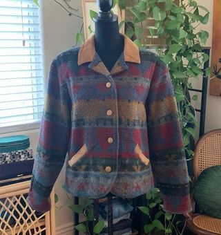 L.L.Bean Vintage 70s/80s Women's Aztec Mountain Button Down