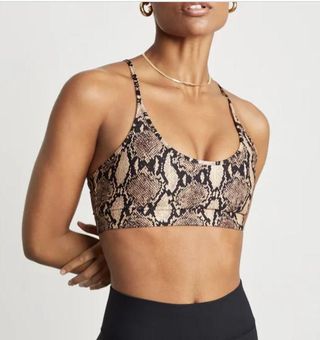 A.L.C. Bandier Scoop Neck Python Snakeskin Sports Bra XS NWT