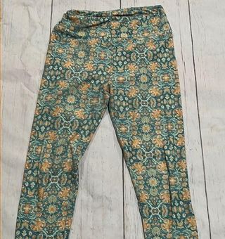 LuLaRoe green and yellow patterned one size leggings - $11 - From Erika