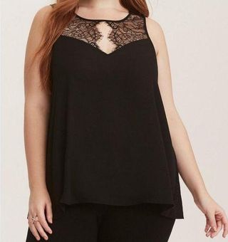 Torrid Babydoll Lace V-Neck Sleeveless Tank Top Blouse Shirt Women's 4X