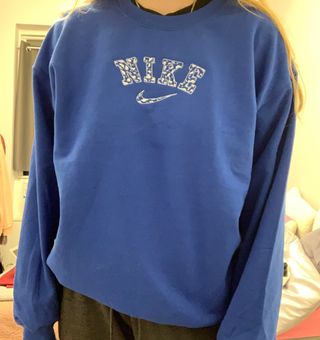 nike cow print crewneck