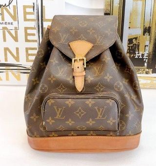 Authentic LOUIS VUITTON Monogram Canvas Backpack Bag Brown