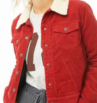 Forever 21 Red corduroy jacket Size 2 