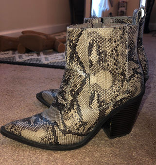 snakeskin western booties