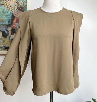 Hampton Contemporary Collaboration Khaki Blouse Green - $28