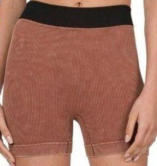 Zenana Premium Zenana Seamless Shorts Ribbed Stretch Rust L* Brown Size L -  $22 (55% Off Retail) - From BrooklynCat