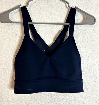 Brooks Drive Interlace Run Bra Navy Womens Size 32 C / D Blue