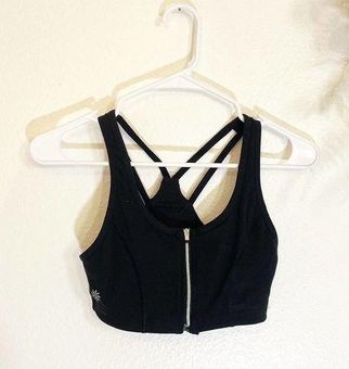 Athleta Women's Half Moon Sports Bra in Black Size XSMALL Support Zip Front  Yoga - $21 - From sarah
