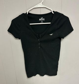 Hollister Henley Shirt Black - $8 (55% Off Retail) - From Machayla