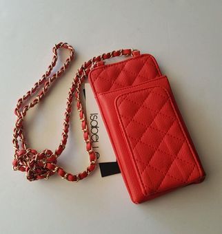 Isabelle, Bags, Isabelle Orange Vegan Leather Crossbody Purse