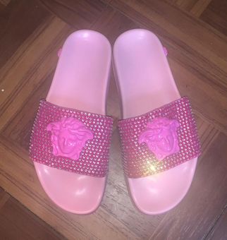 Versace Palazzo Pool Slides Pink Size 7.5 167 57 Off Retail