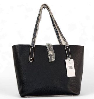 Jessica Moore Large Black Pebbled Leather Lux Tote Bag 48