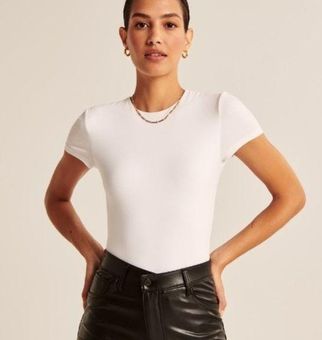 Seamless Short Sleeve Bodysuit — White