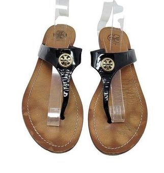 Shop Tory Burch Miller Patent Leather Thong Sandals