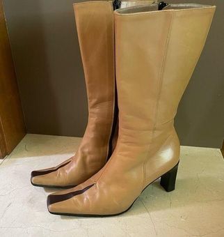 Louis Vuitton Knee High Brown Leather Flat Boots - Size 39