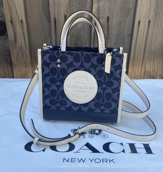 Coach Dempsey Tote 22 In Signature Jacquard With Coach Patch in