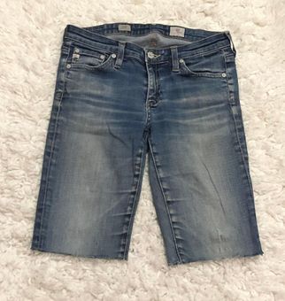 AG Adriano Goldschmied Stilt Cigarette Leg Denim Shorts 25R Blue