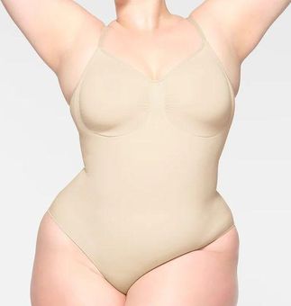 SKIMS NWOB Sand Nude Size L XL Seamless Sculpt Brief Bodysuit Kim K  Adjustable Size L - $50 - From Cassandra