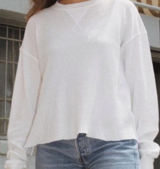 Brandy Melville john galt White v neck long sleeve top