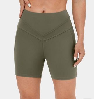 Halara NEW Cloudful Fabric High Waisted V Shaped Waistband Plain Yoga  Shorts 5'' Green Size L - $17 New With Tags - From Crissi