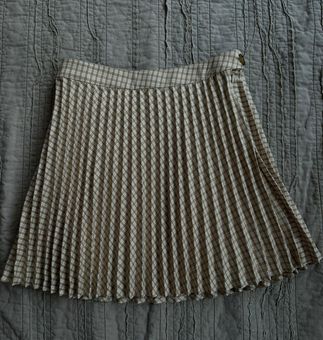 Haylen Tan Pleated Mini Skirt