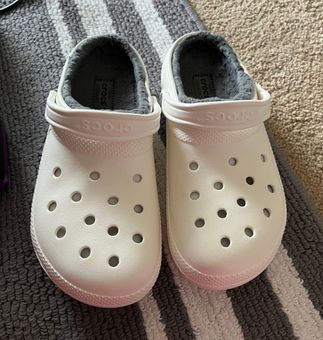 Fuzzy white store crocs