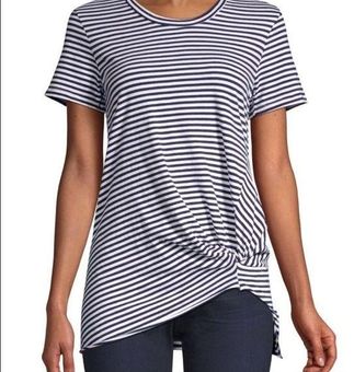 Stateside STRIPED SHORT SLEEVE KNOT TWIST NAUTICAL TEE