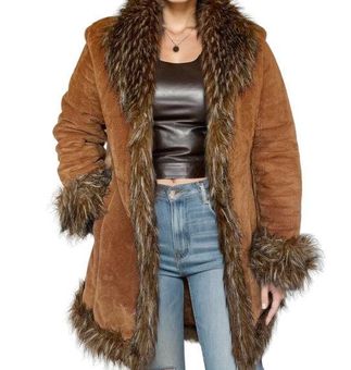 Wilson's Leather Vintage Penny Lane Jacket Faux Fur Lined