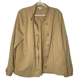 J.Jill Lightweight Jacket Size XL Cotton Tan Button Up - $19 - From Brianna