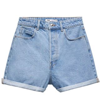 Mom-fit denim shorts