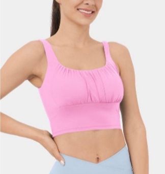 Halara Womens pink cloudful ruched front sports bra Size L - $20