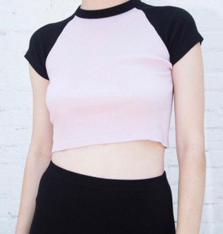 Brandy Melville Pink And Black Bella Top 54 From Julia
