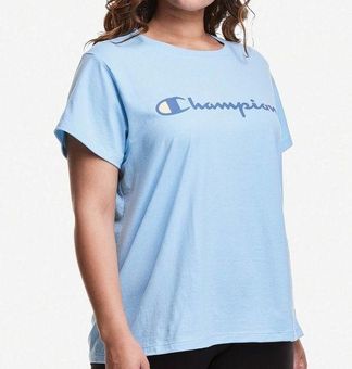 Champion T-Shirt NWT Plus Size Logo Blue Short Sleeve Athletic Athleisure 1X  - $23 New With Tags - From Tina