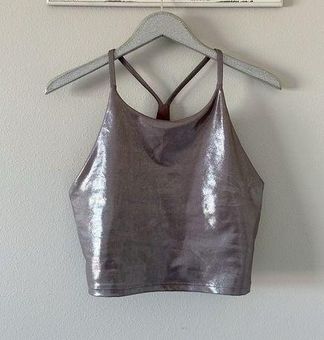 Old Navy Active Powersoft Metallic Purple Crop Tank Top Built in Bra Size  XL - $16 - From Kayla