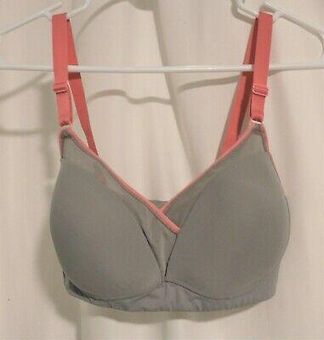 WireFree Contour Bra 34D Mesh Graphite Gray Adjustable Soft