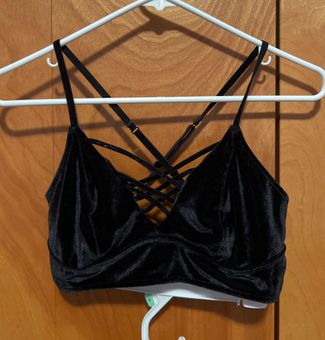 Xhilaration Xhileration Velvet Black Bralette - $14 (53% Off Retail