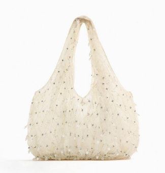 Zara, Bags, Zara Organza Pearl Bucket Bag