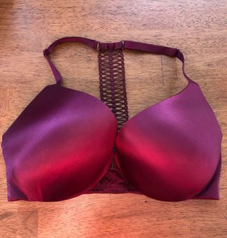 Victoria's Secret very sexy plunge bra size 36D, plum, swirl back - $20 -  From Beth