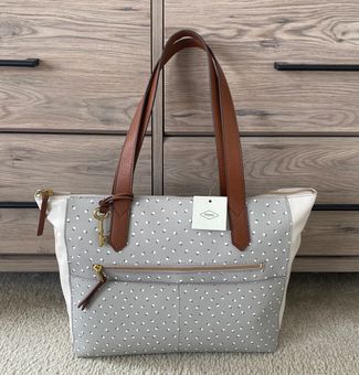 Fossil Brand New Fiona Tote Gray 100 From Nicole