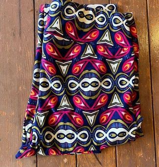 LuLaRoe tall curvy multicolored tribal print leggings TC Size