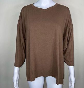 Zenana Outfitters Brown Crewneck Top 2X - $13 - From A Little