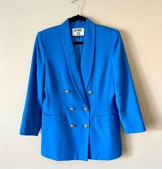 Kasper | Teal Boxy Double Breasted Blazer Jacket Sz 8P - $45 New