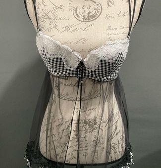 Victoria's Secret NWT CHECKERED BABYDOLL LINGERIE Size