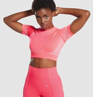 Gymshark Ultra Seamless Crop Top Pink - $37 (38% Off Retail) - From  Elizabeth