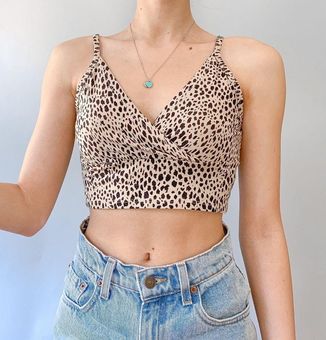 BRANDY MELVILLE TUBE TOP ONE SIZE TAN BROWN BLACK LEOPARD CHEETAH ANIMAL  PRINT