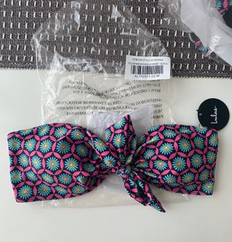 Lulus Like a Sunbeam Magenta Print Tie-Front Bandeau Bikini Top Purple Size  M - $8 (77% Off Retail) New With Tags - From Channing