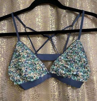 Aerie blue mesh ruffle strappy triangle bralette M, NWOT Size M - $17 -  From Jessica